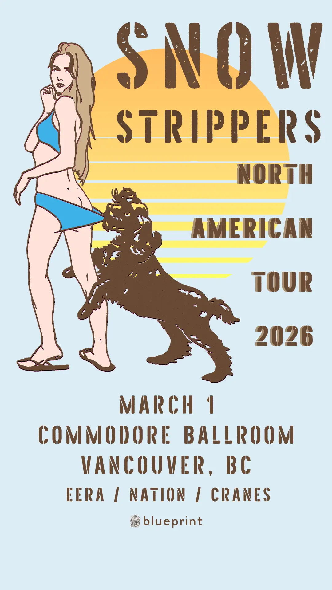 Snow Strippers tour poster — 2026